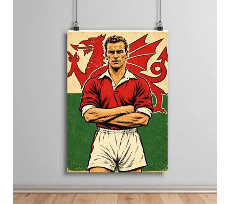 John Charles Wales-Inspired Football Art Poster | Welsh Legend