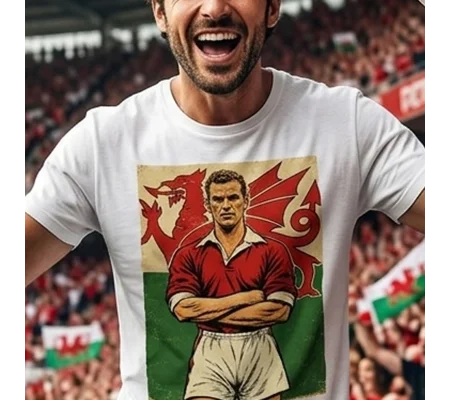 John Charles Tribute T-Shirt | Wales-Inspired Football Art