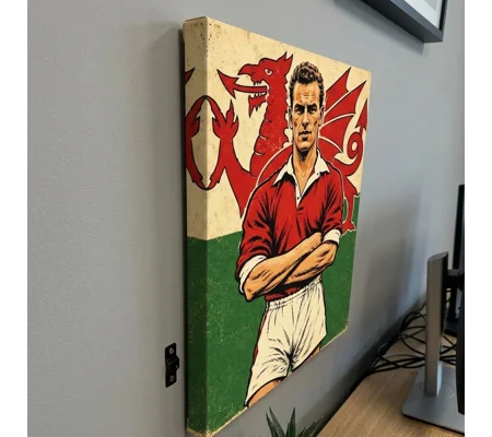 John Charles Wales Football-Inspired Canvas Wall Art Print
