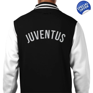 Juventus Retro Style Varsity Jacket – Classic Black & White Football Heritage Coat