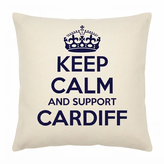 Cardiff Keep Calm Novelty Cushion