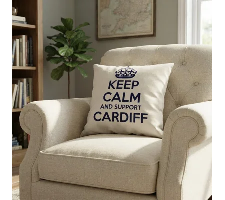 Cardiff Keep Calm Novelty Cushion