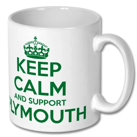 Plymouth football-inspired Keep Calm mug gift idea