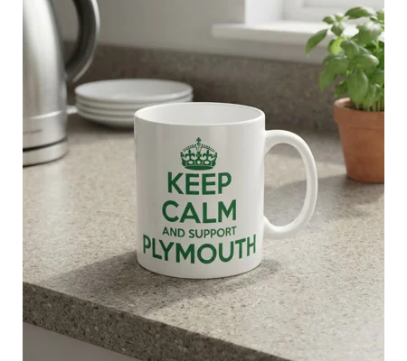 Plymouth-Inspired Keep Calm Football Mug | Fan Gift Idea
