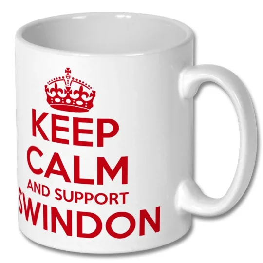 Keep Calm and Support Swindon Novelty Mug