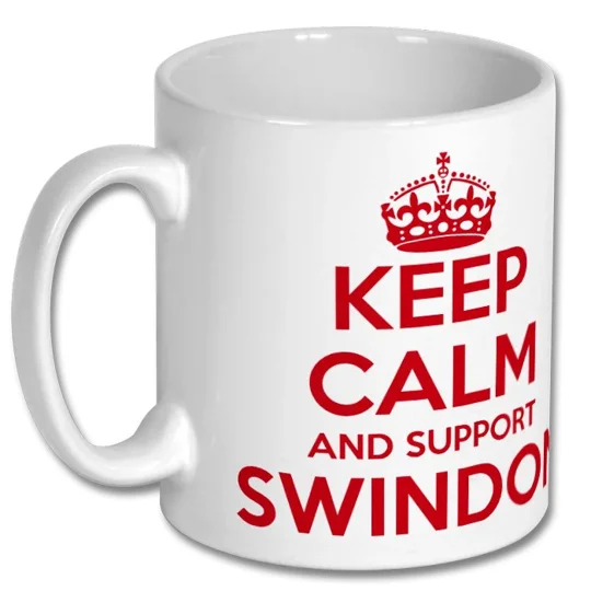 Keep Calm and Support Swindon Novelty Mug