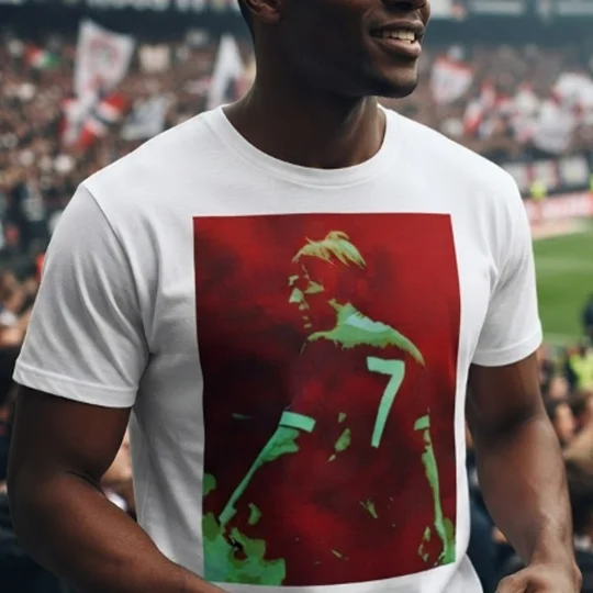 King Kenny No. 7 Kenny Dalglish T-Shirt with full-colour football artwork