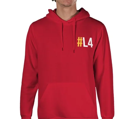 L4 Hashtag Red Hoodie | Liverpool Postcode Fan Top