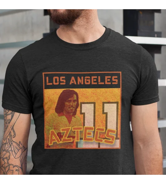 Los Angeles Aztecs George Best T-Shirt Black – Retro Football Icon Tee