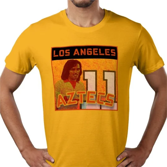 Los Angeles Aztecs George Best T-Shirt Gold – Vintage NASL Legend Football Tee