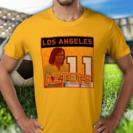 Los Angeles Aztecs George Best T-Shirt Gold – Vintage NASL Legend Football Tee