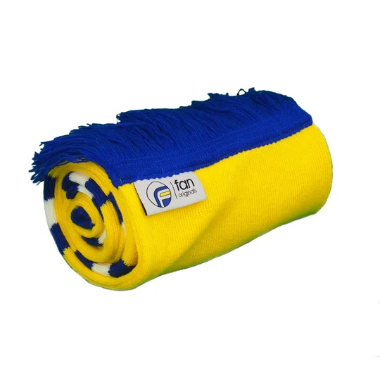 Leeds Colours Retro Style Football Bar Scarf Yellow