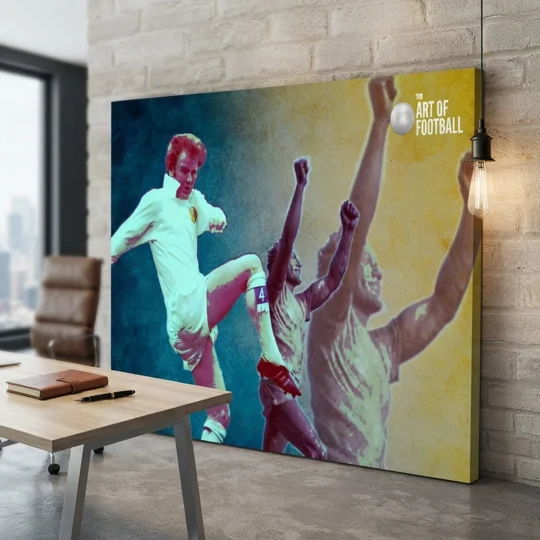 Leeds Bremner-inspired retro pop-art football tribute artwork canvas print featuring Billy Bremner-inspired design.