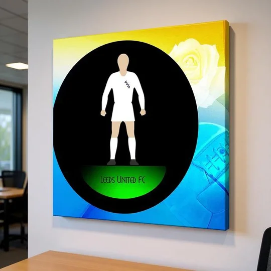 Leeds-Inspired Football Figure Art 20 x 20in Canvas Print | Soccer Wall Art