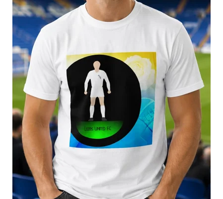Leeds-Inspired Football Figure Art T-Shirt