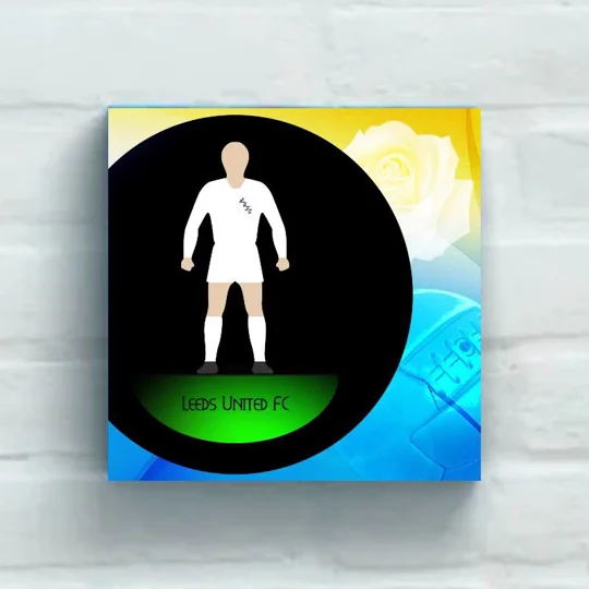 Leeds-Inspired Football Figure Art 20 x 20in Canvas Print | Soccer Wall Art