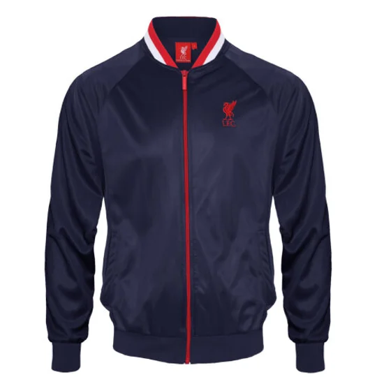 Liverpool FC retro style track jacket with embroidered Liverbird and full-colour crest