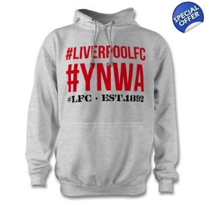 Liverpool FC Hashtag Hoodie Heather Grey