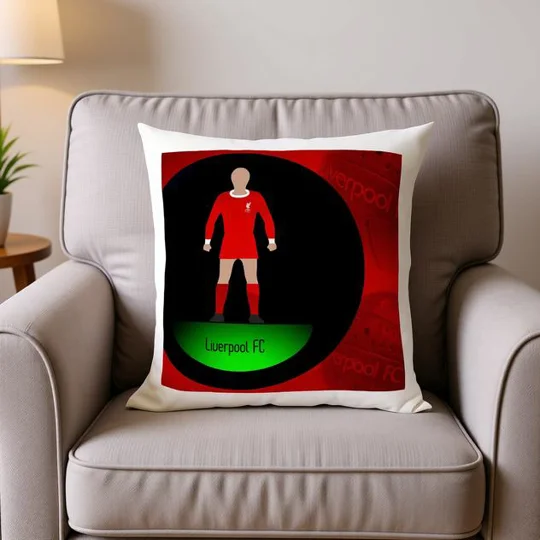 Liverpool Inspired Football Figure Art Cushion | Soccer Gift Idea
