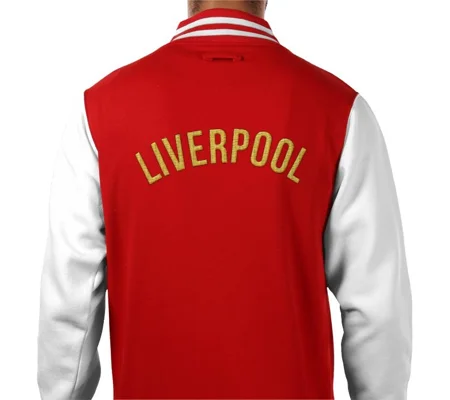 Liverpool-Inspired Red Retro Style Varsity Jacket