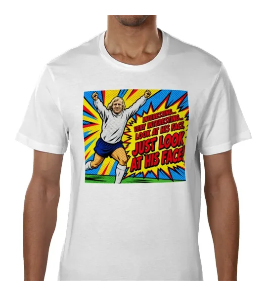 Franny Lee pop-art tribute Derby-inspired white football fan T-shirt