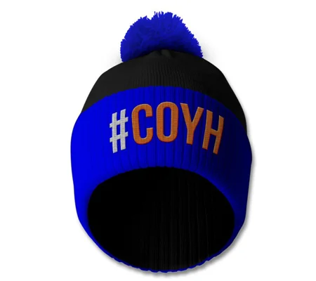 COYH Hashtag Embroidered Retro-Style Bobble Hat