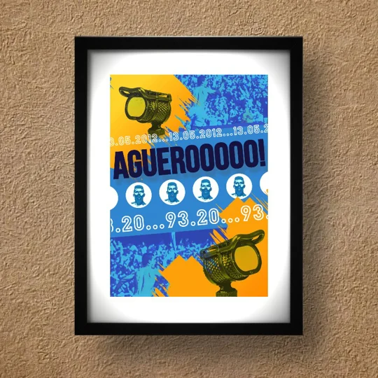 Man C Aguero 2012 Premier League Framed Print