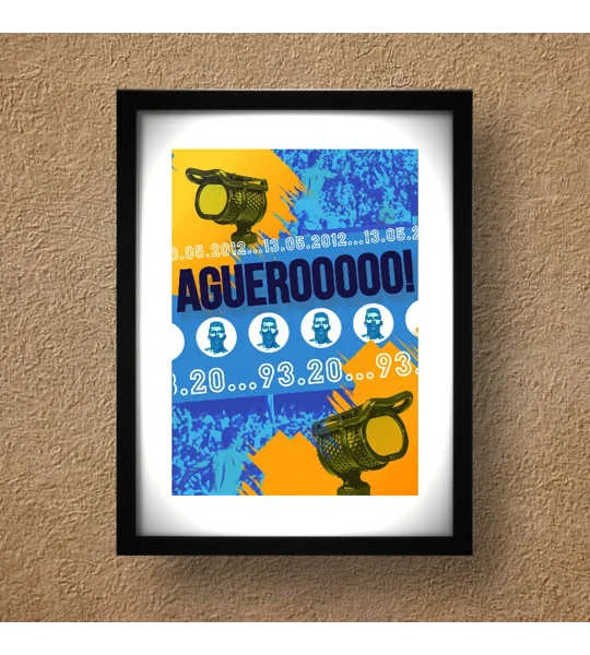 Man C Aguero 2012 Premier League Framed Print