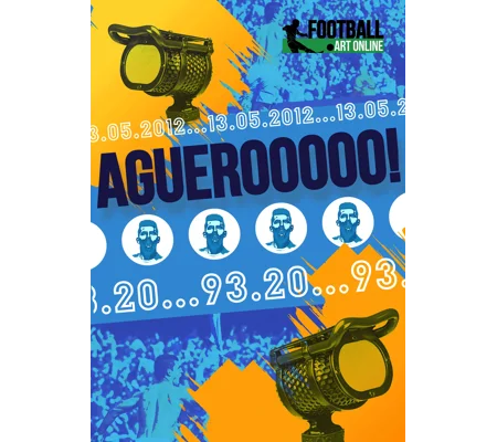 Man C Aguero 2012 Premier League Poster