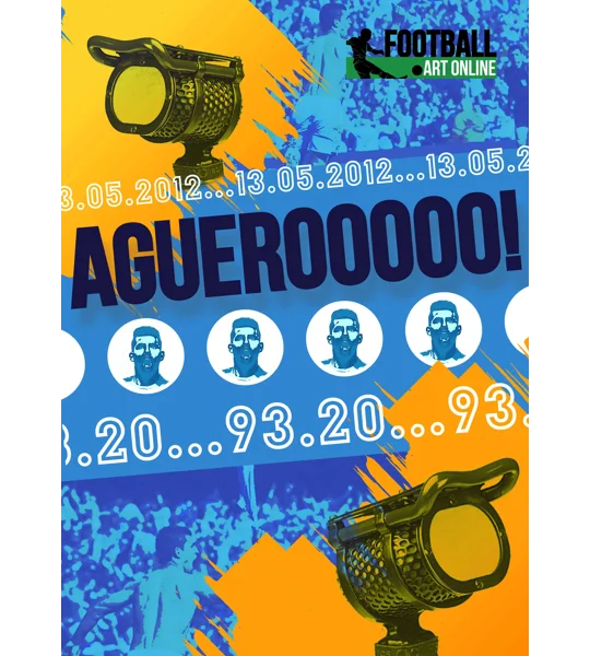 Man C Aguero 2012 Premier League Poster
