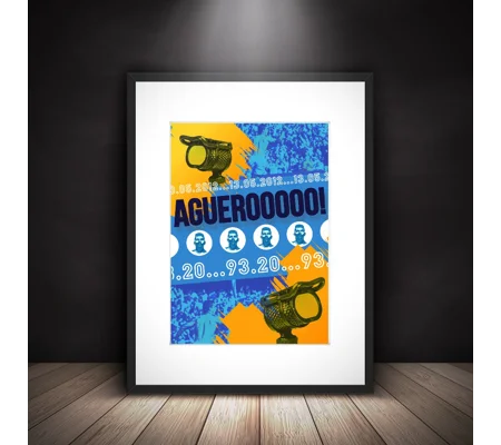 Man C Aguero 2012 Premier League Framed Print