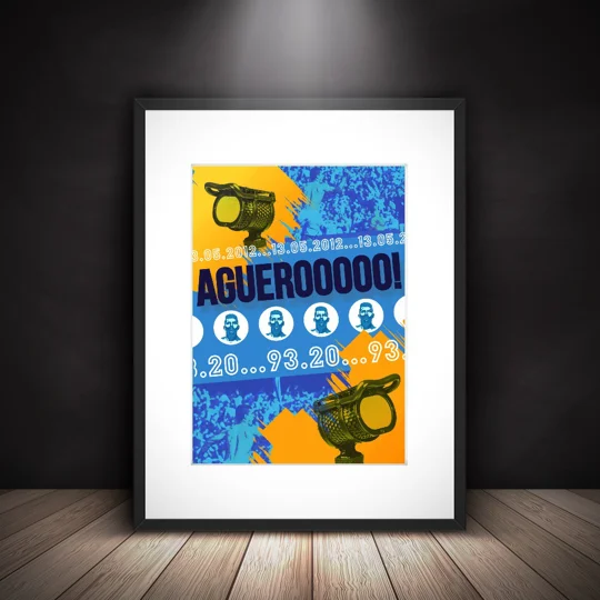 Man C Aguero 2012 Premier League Framed Print