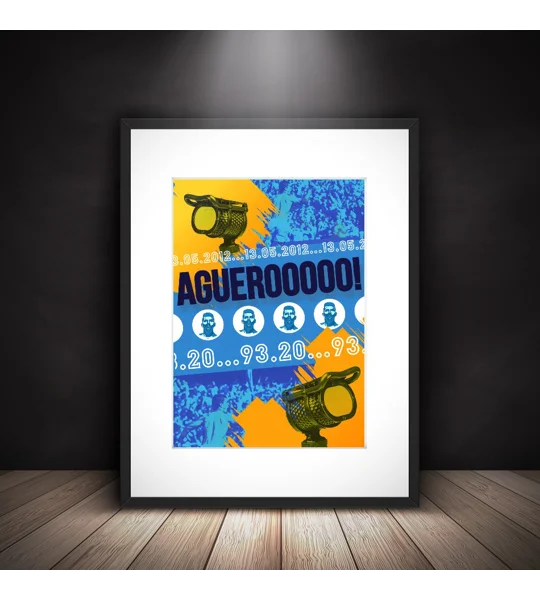 Man C Aguero 2012 Premier League Framed Print