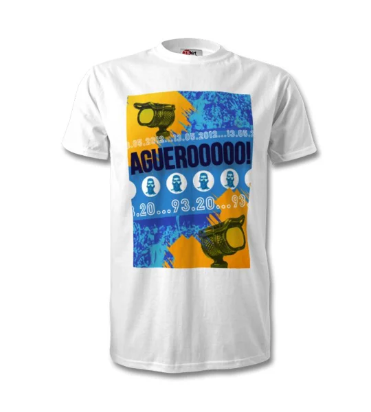 Man C Aguero 2012 Premier League T-Shirt