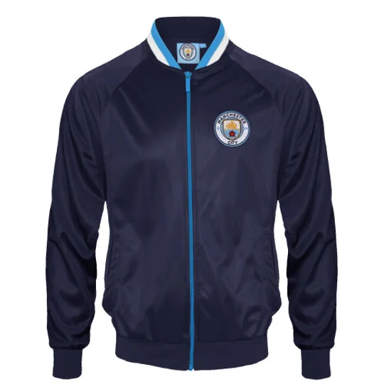 Manchester City FC retro style track jacket with woven MCFC club crest