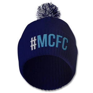 Man C Hashtag Embroidered Retro-Style Bobble Hat