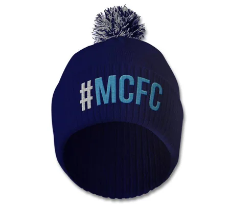 Man C Hashtag Embroidered Retro-Style Bobble Hat