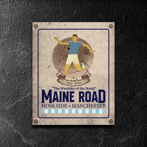 Maine Road vintage metal wall sign