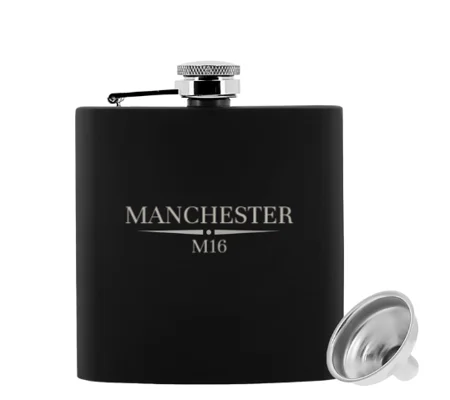 Manchester M16 Manchester United-Inspired 6oz Luxury Hip Flask | Football Fan Gift