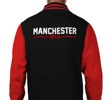 Manchester M16 Retro Style Vintage Fan Varsity Jacket