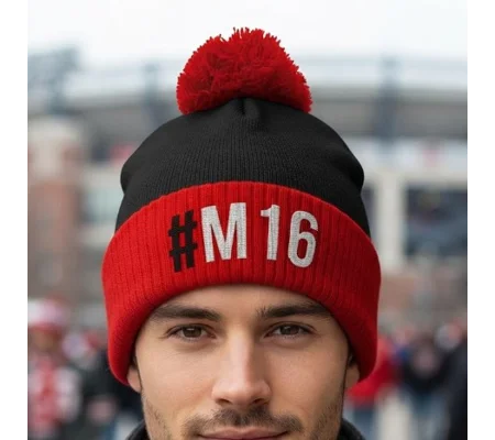 Manchester M16-Inspired Retro Style Vintage Football Bobble Hat