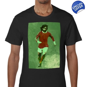 Man U George Best Iconic Vintage Black T-shirt