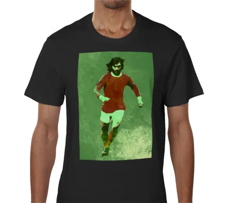 Man U George Best Iconic Vintage Black T-shirt