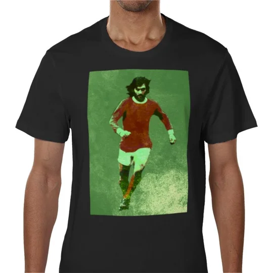 Man U George Best Iconic Vintage Black T-shirt