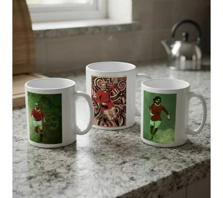 The Trinity: Best, Law & Charlton | Man Utd-Inspired Mug Set