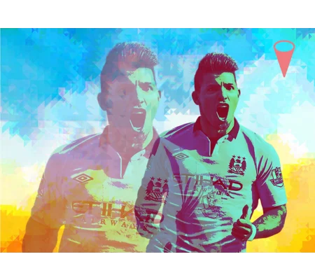 Manchester City Fc Legend Sergio Aguero Pop-art Digital Print