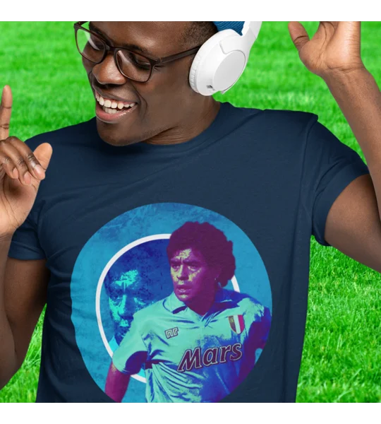 Maradona Napoli-Inspired Fan Art Blue T-Shirt