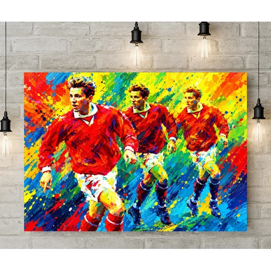 Juninho Middlesbrough-inspired retro pop-art football artwork on canvas