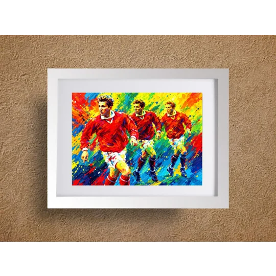 Juninho Middlesbrough-inspired football artwork in silver frame with white mount