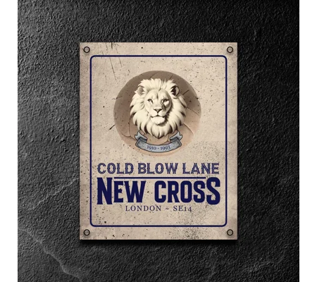 Cold Blow Lane Vintage Metal Wall Sign | Millwall-Inspired Football Gift